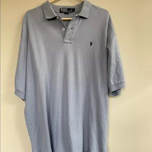 Ralph Lauren Polo Shirt Mens Large Blue Gray Short Sleeve